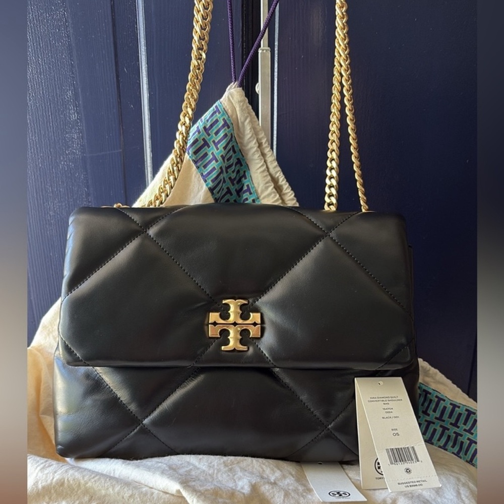 Tory Burch Black Quilted Leather Shoulder Bag